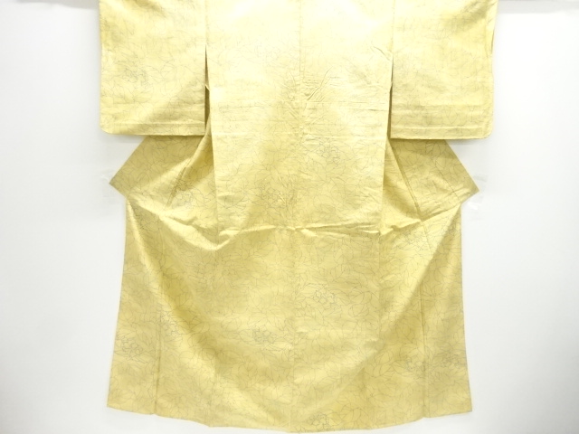 JAPANESE KIMONO / HITOE / TSUMUGI / WOVEN FLORAL PLANTS